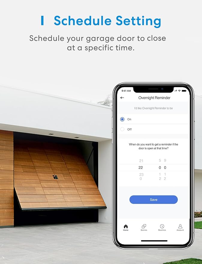 meross Smart WiFi Garage Door Opener Remote Work with Alexa and Google | Compatible with SmartThings, App and Voice Control, Auto Close, Easy to install, No Hub Needed, Non-HomeKit Version