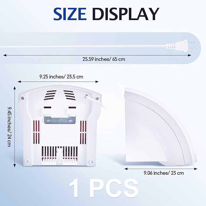 Rossesay 1 Pcs Electric Hand Dryer Compact Commercial Wiper Automatic Hand Air Dryer for Dry Machine Wall Business Home Household Restroom Office Mall, 110v,1200W (White)