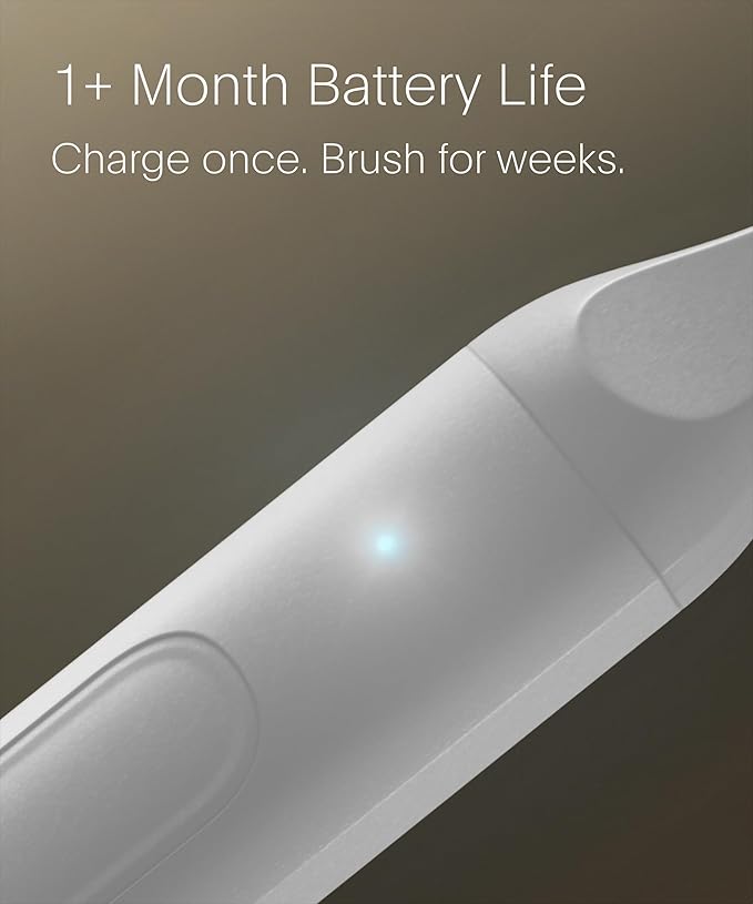 SURI 2.0 New Sonic Electric Toothbrush with Pressure Sensor | 1 Month+ Battery | Electric Toothbrush for Adults | Travel Toothbrushes | Tooth Brush | White