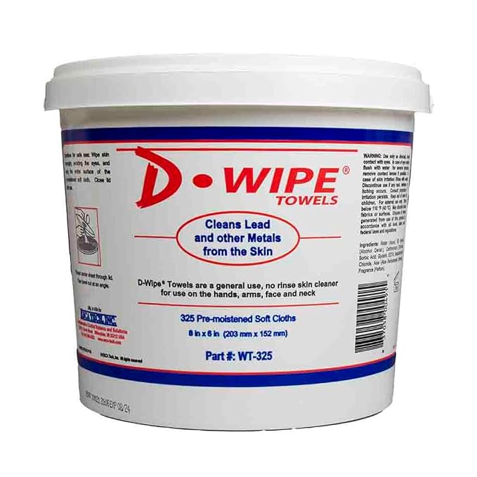D-Lead D-Wipe Towels, Premoistened Lead-Removing Wipes (325 count)