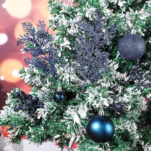 Sratte 94 Pcs Christmas Tree Ornaments Decoration Set, Navy Blue