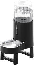 CZPET Elevated Dog Water Bowl Dispenser for Large Dogs (8L+Stand, Black) | With Stainless Steel Bowl Gravity Waterer, Large Capacity and Drinking Area Noise-Free for Pets