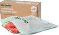 Compostic Compostable Gallon Bags (100 Count) Bulk Pack — Resealable Zip-Seal, Plant-Based, Home Compostable, Freezer Safe, BPA-Free, Non-Toxic, GMO-Free Food Storage Bags