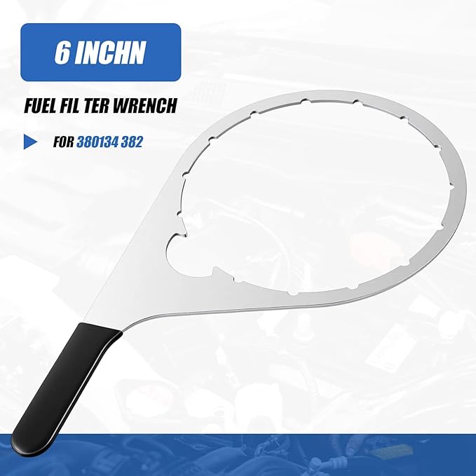 1 Pcs 6" Collar/Vent Cap Fuel Filter Wrench Compatible with Davco 380134 382, Detroit Trucks, Cummins Paccar Diesel Engines, Fuel Filter Removal Tool, Black