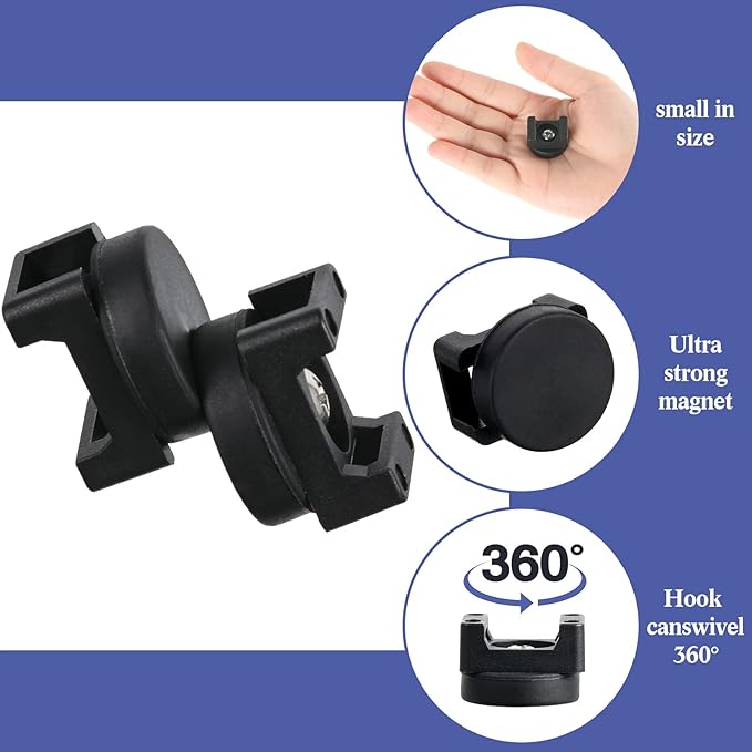 Yookeer 12 Pcs Magnetic Zip Tie Mount Base Black Magnetic Cable Clips Wire Holder Multipurpose Cable Ties Management Base Electrical Supplies for Wire (22 mm)