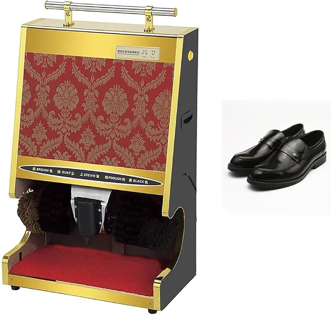 Heavy Duty Shoe Polisher Machine, Commercial Induction Shoe Polishing Machine, Public Electric Shoe Cleaner & Polisher, Electric Shoe Polisher Plug-In Shoe Buffer with Polish Box,G