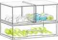SpaceAid Bottle Storage Organizer Baby - Acrylic Bottles Station Organizer Container, Stackable Clear Drawers for Countertop, Vanity, Bathroom, Cabinet, Pantry Organization, 3 Pack, 2S1L, 7.8"H