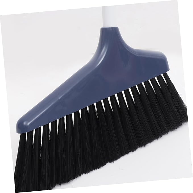 VOSAREA Broom and Dustpan Set, Heavy Duty Dust Pan and Broom with Long Handle, Standing Dustpan Set Household Floor Cleaning Tools for Home Kitchen Indoor Sweeping Blue