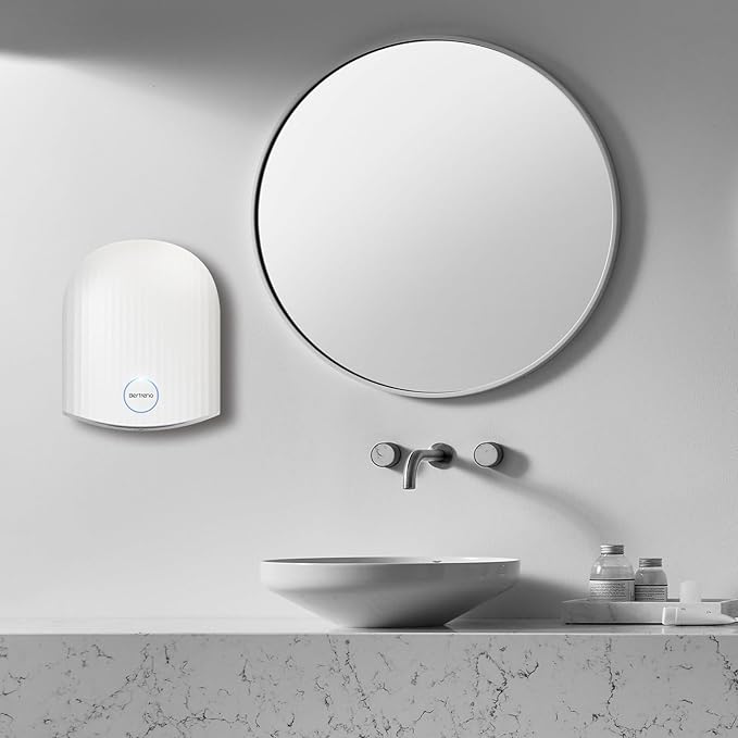 Commercial Hand Dryer Bathroom 110V Compact Electric Hand Dryers for Bathrooms Commercial High Speed Plug in Hand Dryers Home LED Work Light and Low Noise White