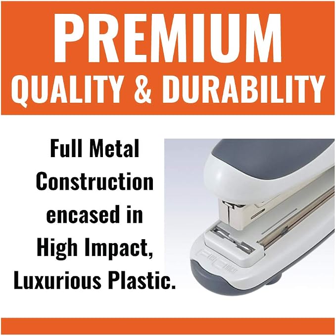 Max HD-50DFGY Max Flat-Clinch Standard Stapler, 30 Sheet Capacity, Gray