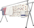 Clothes Drying Rack, Heavy-Duty Folding Laundry Drying Rack for Indoor Outdoor Use, 50.4-78.7" Extendable Stainless Steel, Space-Saving Design, Foldable Freestanding Airer