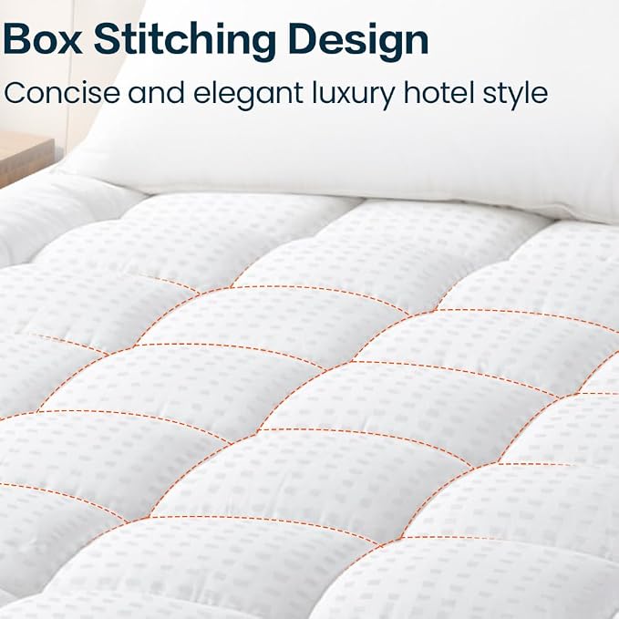 EASELAND Mattress Pad Twin XL Pillow Top Mattress Cover Quilted Fitted Protector Single Cotton Top 8-21" Deep Pocket Mattress Topper(39x80 Inches)