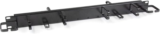 StarTech.com 1U 19" Horizontal Server Rack Cable Management Panel - Network & Data Wire Organizer with Finger Ducts & Vertical/ Horizontal D-Ring Hooks (CMPNL1UC)