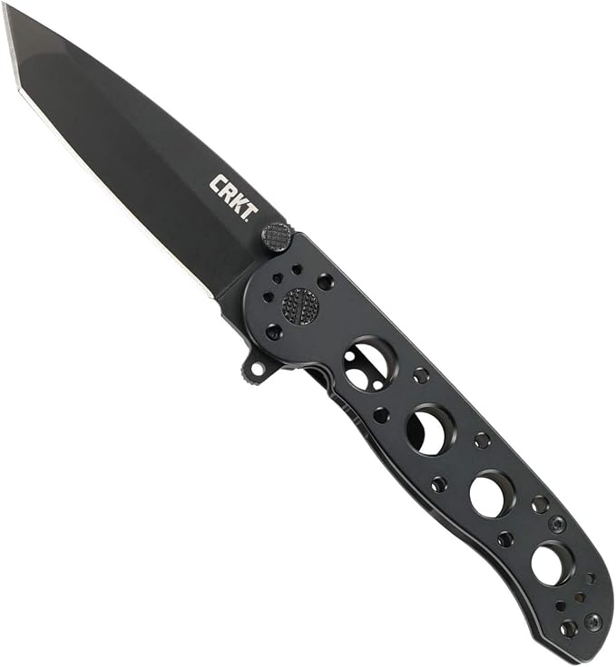 CRKT M16-04KS Folding Knife with Frame Lock: 12C27 Plain Edge Blade, Stainless Steel Handle, Reversible Pocket Clip, M16-04KS