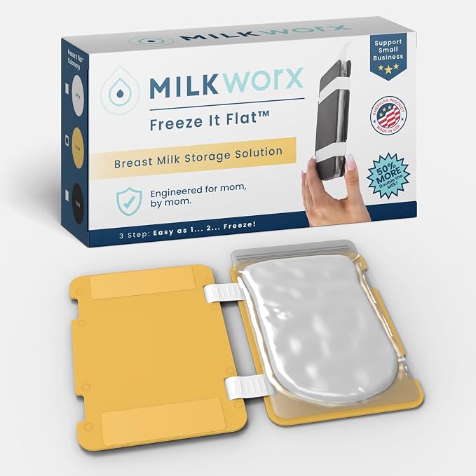 Freeze It Flat Breastmilk Freezer Organizer (Yellow, Single 1pk) | Freezes breast milk bags flat for stacking, doubles freezer storage space, works with top milk bag brands, easy wipe clean