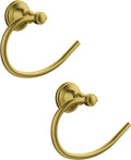 Gold Towel Ring for Bathroom, Stainless Steel Hand Towel Holder Wall Mounted, Brushed Finish Towel Holder Heavy Duty Towel Hanger for Bath（2Pack）