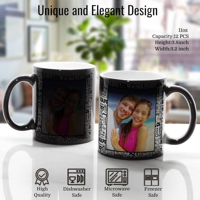TANGLONG Color Changing Coffee Mugs 11oz Sublimation Mugs Magic Mug Heat Sensitive Coffee Mugs Tazas Magicas Para Sublimacion Set of 12