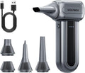 WOLFBOX MF60&MF70 Compressed Air Duster-110000RPM Super Power Electric Air Duster, 3-Speed Adjustable Rechargeable Cordless Air Blower with Fast Charging for PC Keyboard Cleaning, Car, Home (Gray)