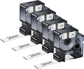 NineLeaf 4 Pack Compatible Labels Tape Replacement for Dymo 1805443 1 inch Black on White Heat Shrink Tube Labels 24mm x 1.5m for Wires and Cables Use in Rhino 6000 6500 Label Maker