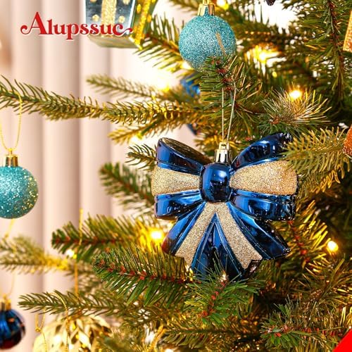 Alupssuc 82pcs Classic Christmas Balls Ornaments Set, Blue and Gold