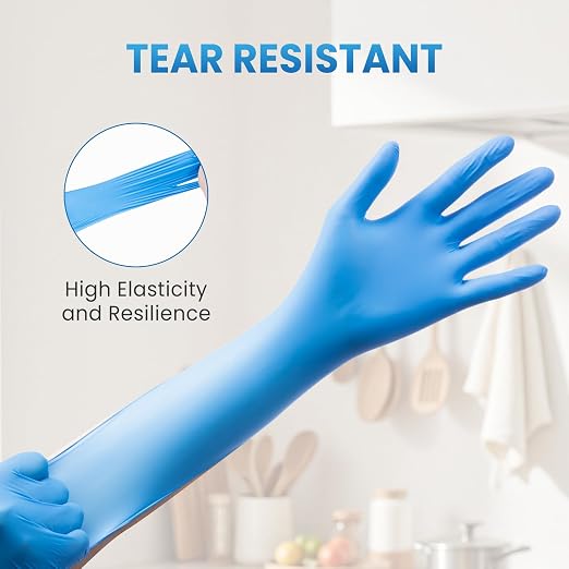 Borje Nitrile Exam Gloves Small, 100 Count Disposable Gloves, Blue | Latex-Free Powder-Free, Food Safe, Cooking, Cleaning