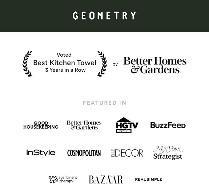 GEOMETRY Kitchen Tea Towels - Quick Dry Microfiber Dish Towels for Kitchen - Henley - 18" x 30" - 1 Pack