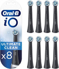 Oral-B iO Ultimate Cleaning Electric Toothbrush Heads, 8 Pieces, Ultimate Tooth Cleaning, Toothbrush Attachment for Oral-B Toothbrushes, Letterbox Enabled Packaging, Black