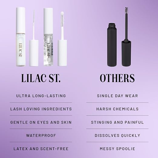 Lilac St Lash Bond and Seal Kit, Eternal Bond & Crystal Coat, Clear | Long-Lasting Lash Adhesive & Sealant System for Eyelash Clusters with Flexible Hold & Crystal Coat Finish