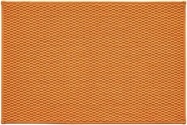 TYUU Bathroom Rugs Non Slip Washable, Super Absorbent Thin Bath Mat Small Quick Dry Low Pile Bathroom Rug, Orange 20"x30"