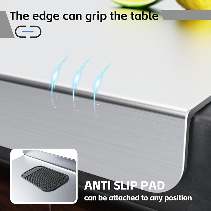 Stainless Steel Cutting Board, Kneading Board Baking Board, Countertop Chopping Boards for Meat, Fruits, Vegetables, and Bread, Easy To Clean (19.7"X31.5")