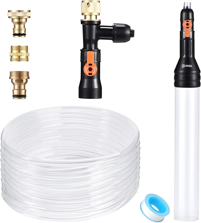 enomol Gravel Vacuum for Aquarium Water Changer Fish Tank Cleaning Tools,Siphon Universal Quick Pump Aquarium Water Changing (50ft)