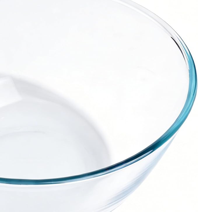 Large Glass Mixing Bowl - 4.7 Quart Clear Glass Salad Bowls - Glasses Bowl for Sourdough, Baking, Bread Making, Kitchen