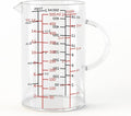 77L Glass Measuring Cup, [Double-Sided Measuring Scale, Insulated handle, V-Shaped Spout], High Borosilicate Glass Measuring Cup for Kitchen or Restaurant, Easy To Read, 500 ML (0.5 Liter, 2 Cup)