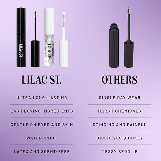 Lilac St Lash Bond and Seal Kit, Eternal Bond & Crystal Coat, Black | Long-Lasting Lash Adhesive & Sealant System for Eyelash Clusters with Flexible Hold & Crystal Coat Finish