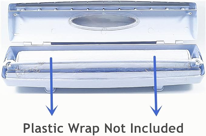 2 Packs Plastic Wrap Cutter Plastic Wrap tastic Easy to Use Food Freshness Wrap Dispenser, Just Pull, Press, Cut, and Wrap Food in Parchment Paper, Aluminum Foil, Cling Wrap, or Your Favorite Material