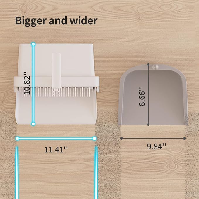 CQT Broom and Dustpan Set with Handle, Brush and Dustpan Set for Home Kitchen Cleaner Floor Sweeping Upright Stand Up Dust pan Cleans Combo (White)
