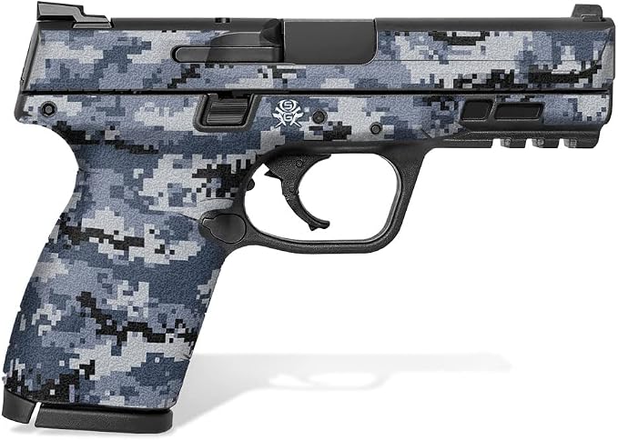 Textured Vinyl Decal Skin Kit for Smith & Wesson M&P M2.0 9mm/.40 4" Compact (Digital Camo - Navy Blue)