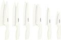 Cuisinart Knife Set, 12pc Ceramic Coated Knife Set with 6 Blades & 6 Blade Guards, Lightweight, Stainless Steel, Durable & Dishwasher Safe (Cream)