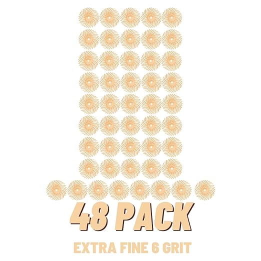 Dedeco Sunburst Radial Bristle Discs 48-Pack - 7/8" Curved - Peach 2500 Grit (Extra-Fine, 6 Micron) - Aluminum Oxide for Polishing & Finishing