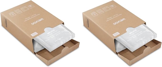 Wevac 8” x 12” 200 Count Food Vacuum Sealer Bags Keeper, PreCut Quart, Ideal for Food Saver, BPA Free, Commercial Grade, Great for storage, meal prep and Sous Vide (Pack of 2)
