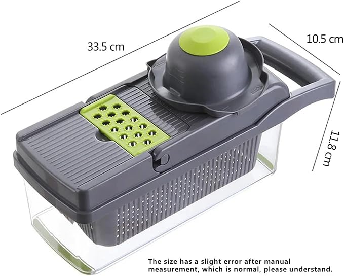 Vegetable Cutter Slicer with Drain Basket Potato Peeler Carrot Grater Kitchen Tool Set(14 in 1)