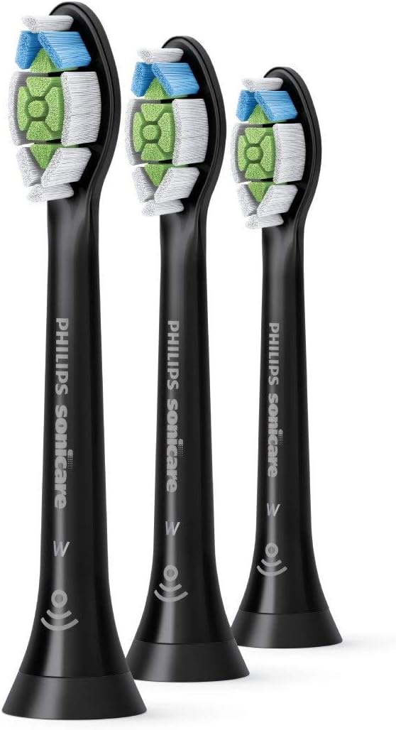 Philips Sonicare W DiamondClean - Genuine Replacement Electric Toothbrush Heads, Black, 3 Pack, HX6063/95