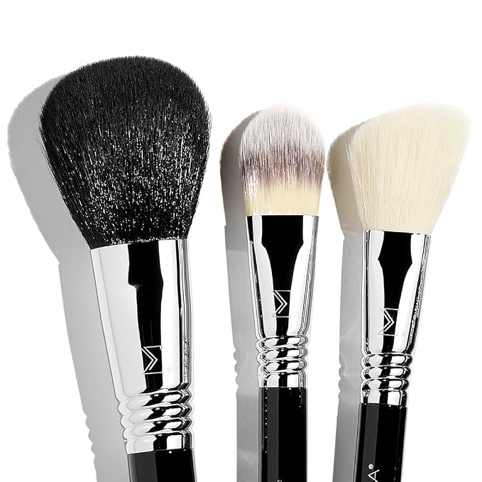 Sigma Beauty Essential Makeup Brushes Set – Professional Grade Makeup Brush Set with Premium Fibers and Sleek, Durable Handles for Face & Eyes, Includes 12 CK001 Black Makeup Brushes