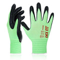 DEX FIT Nitrile Work Gloves FN330, 3 Pairs, 3D-Comfort Stretchy Fit, Firm Grip, Thin & Lightweight, Touch-Screen Compatible, Durable, Breathable & Cool, Machine Washable; Green M (8)
