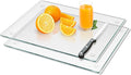 Mymonfif Tempered Glass Cutting Board for Kitchen, Clear Glass Board for Countertop, Heat Resistant, with Non-Slip Feet, 12x16" 2 Pcs Clear
