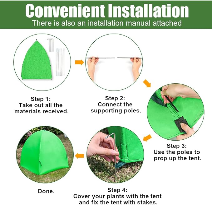 Plant Covers Freeze Protection for Winter, Outdoor Garden Frost Cover for Plants,Reusable Shrub Blankets Bags, Potted Fruit Vegetable Sall Tree Pest Protector(Felt,2-Pack)