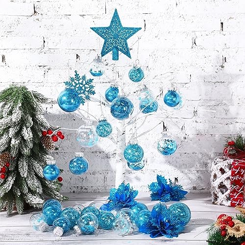 Jenaai Blue 74 Pcs Christmas Ball Ornaments Tree Decorations