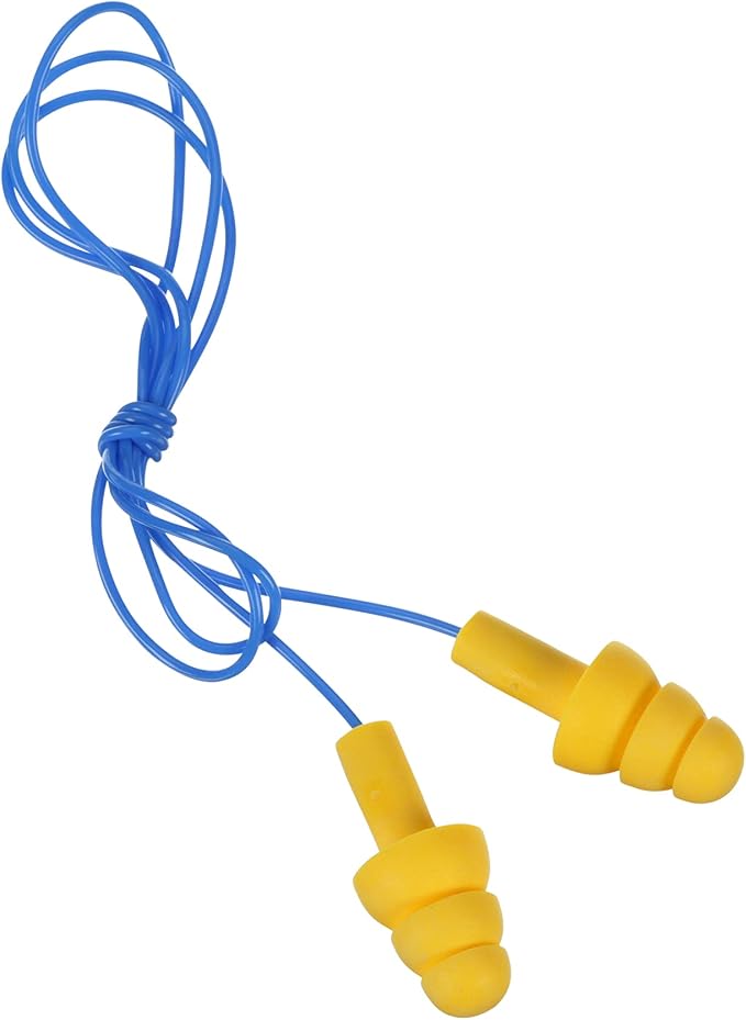 3M E-A-R UltraFit Corded Ear Plugs 340-4004, 100-Pair, Yellow, Poly Bag 3404004