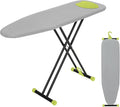 Ironing Board Full Size 54x14, RAINHOL Height Adjustable Iron Board with Thick Padded Cover and Smart Hanger, Heavy Duty Foldable Ironing Table with Silicone Pad Iron Rest, Gray