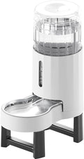 CZPET Elevated Dog Water Bowl Dispenser for Large Dogs (8L+Stand,White) | With Stainless Steel Bowl Gravity Waterer, Large Capacity and Drinking Area Noise-Free for Pets
